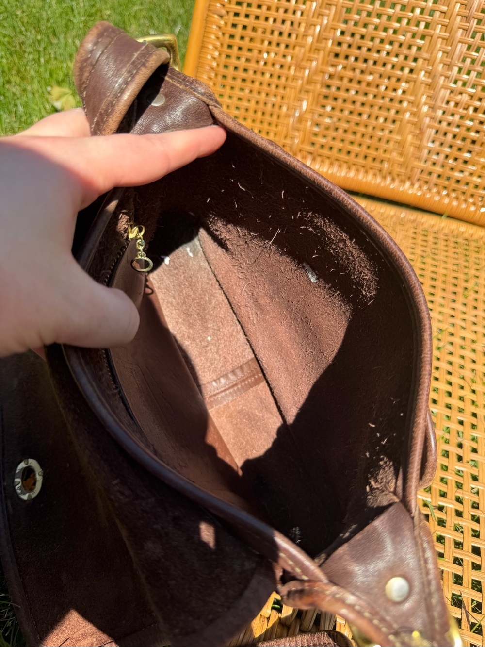 Vintage Coach Rambler Turn Lock Crossbody Bag Glove Tanned Leather Brown - Picture 15 of 16
